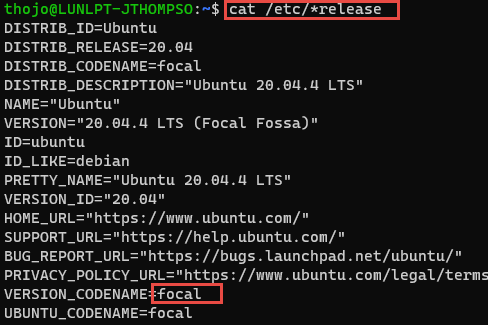 run cat /etc/*release